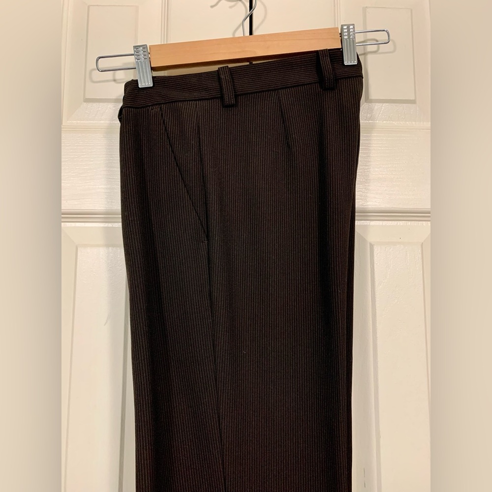 🧳 Complete Dark Brown Pinstripe Suit Pants & Blazer 🧳 - Picture 5 of 11